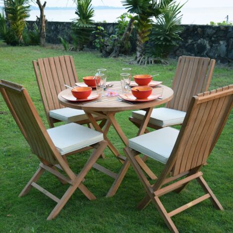 Salon de jardin en teck massif Tahaa, 4 places (1/5)