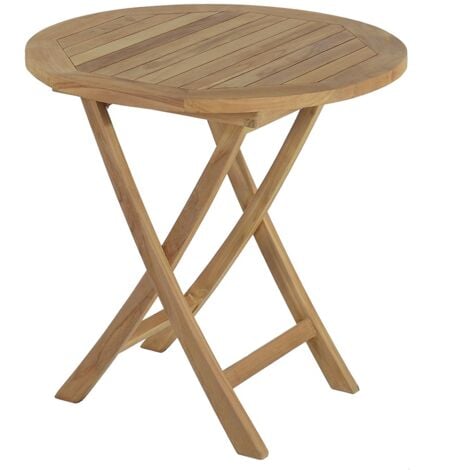 Table pliante ronde en teck massif Opio ø 75 cm