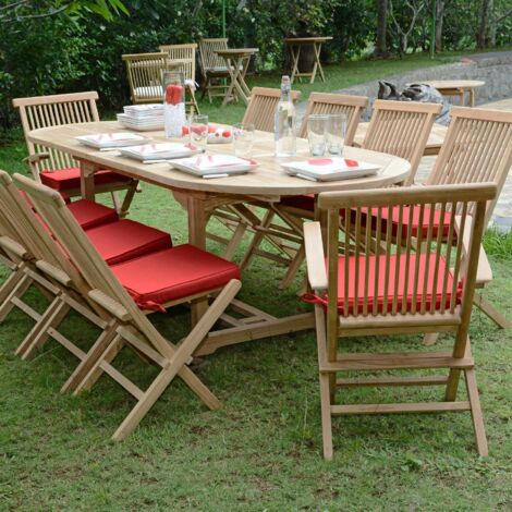 Salon de jardin en teck massif Aore, 10 places (1/5)