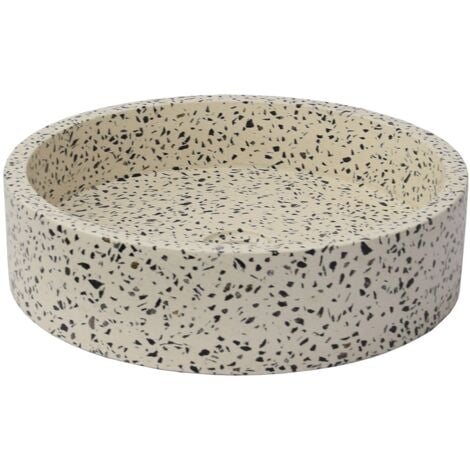 Vasque ronde à poser en terrazzo crème, Arlequin