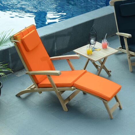 Matelas Orange pour Chaise longue