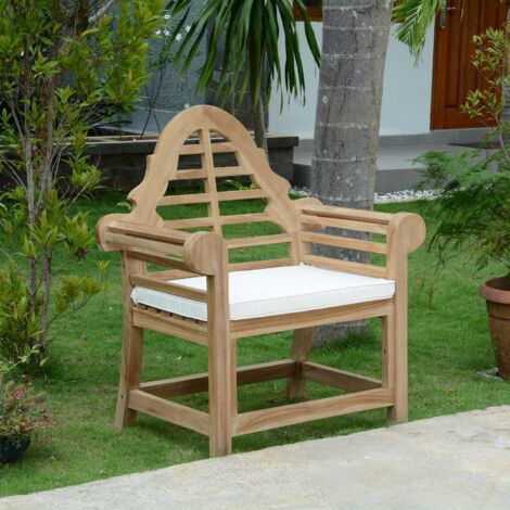 Teck'Attitude – Fauteuil de jardin en teck massif – Dimensions 76x64x104 cm – Imputrescible et résistant aux intempéries – Montage facile avec chevilles en bois (1/5)