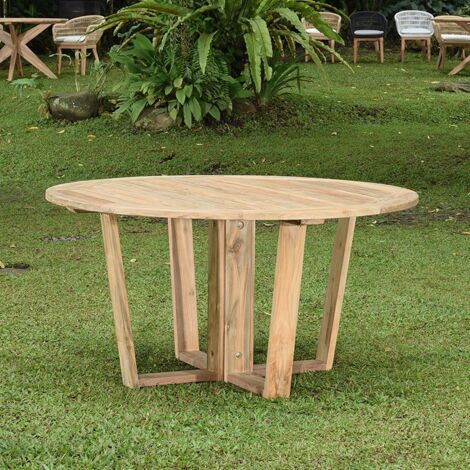Table ronde en teck recyclé 150 cm Newhaven (1/5)