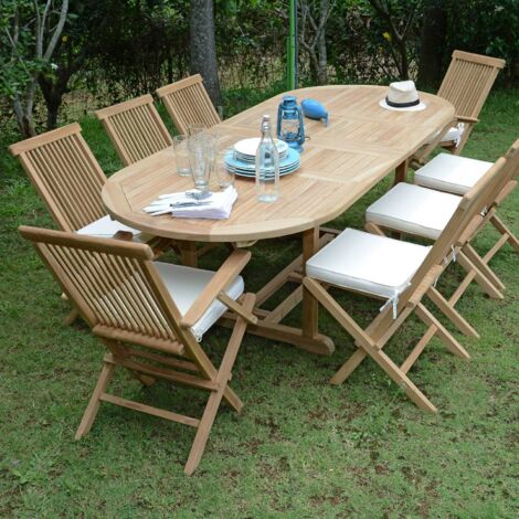 Salon de jardin en teck massif Bora-Bora, 8 places (1/5)
