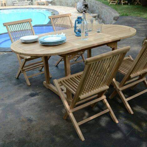 Salon de jardin en teck massif Hawai, 4 places (1/5)