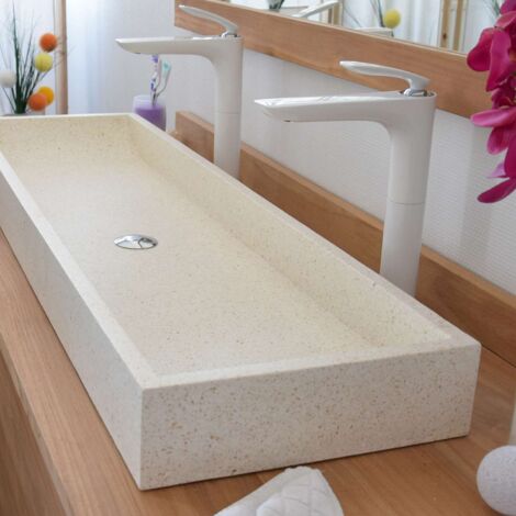 Vasque à poser en Terrazzo crème, Atlantica