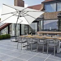 Parasol déporté aluminium noir toile écrue 4x3 m Poseidon