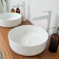 Bonde de lavabo clic clac blanche – Diamètre 62 mm – Mécanisme à pression – Écoulement libre – Filetage G1 1/4" – Ocean Line