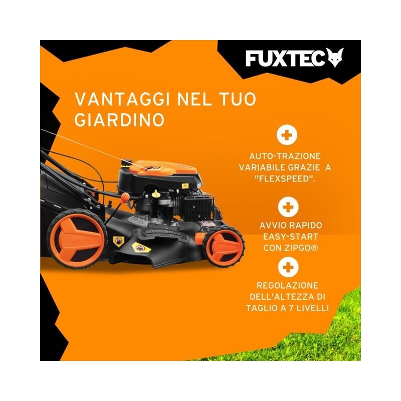 Tosaerba A Scopio FUXTEC FX-RM5196eS | Semovente 4in1 | Avvio Elettrico | Larghezza Taglio 51 Cm