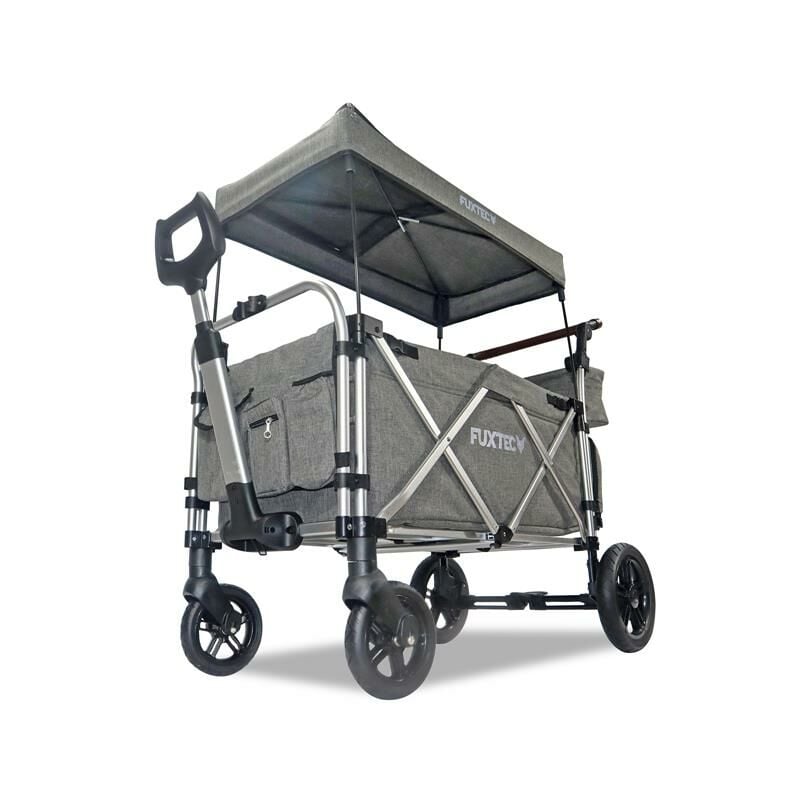 Fuxtec carrello pieghevole premium per il trasporto dei bambini con  tettuccio CT850 GRIGIO