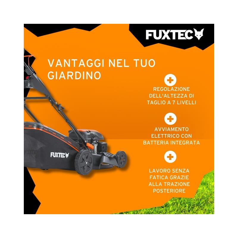 Tosaerba A Scoppio FUXTEC RM5170 4in1 - 170cc, Semovente, Larghezza Taglio 51cm, Cesto 60L - Foto 8