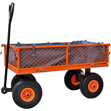 Carrello porta attrezzi da giardino carriola 4 ruote FUXTEC GW350