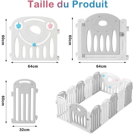 Parc Bebe En Plastique Ecologiques Grille De Protection En Plastique Avec Porte Barriere De Securite Portail Parc Xxl Adapte Aux Enfants De 0 A 6 Ans 2 Panneaux Dripex Parc Bebe La Chambre