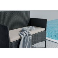 4 piece Patio Rattan furniture sofa Weaving Wicker includes 2 Armchairs,1 Double seat Sofa and 1 table - Without Cover