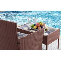 Brown 4 PIECE RATTAN GARDEN FURNITURE SET - Without Cover