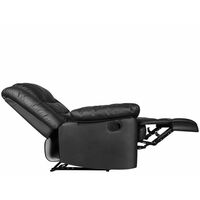 Adjustable Leather Recliner Chair with Armrests - Black - Black