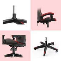 Ergonomic Leather Computer Gaming Seat | Adjustable Office Chair - Black and Red - Black and Red