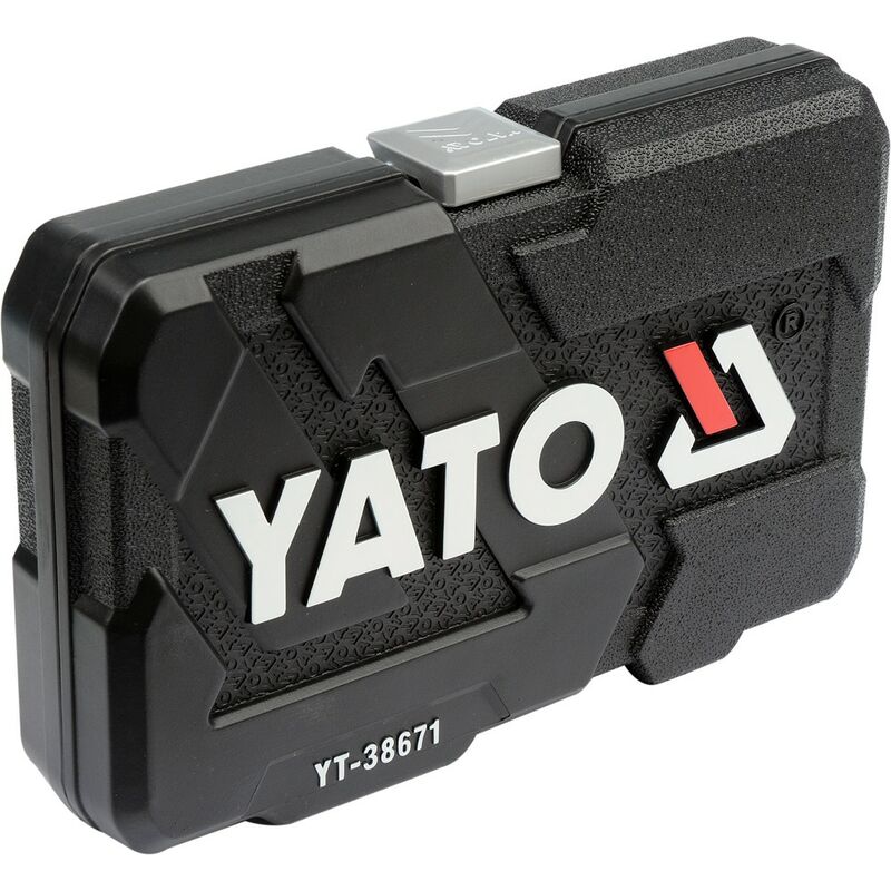 YATO 12tlg Set Steckschlüssel mit Ratsche Kasten Schraubersatz Bitsatz YT-38671 