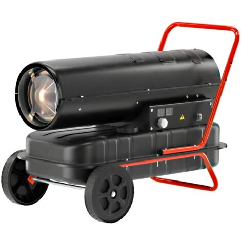 Diesel direkte Heizkanone Ölheizgebläse 30KW Heizgerät Bautrockner Bauheizer Dieselheizer Heizgebläse 38L Tank mit Thermostat 230W Luftstrom 750 m³/h Flammensicherung Fahrgestell