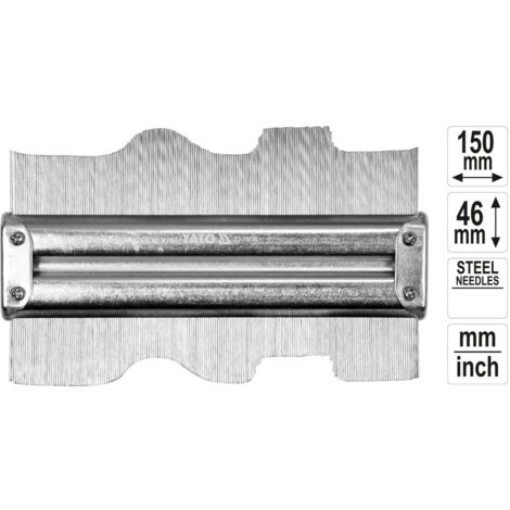 Konturenlehre Profillehre Stahl 150 mm mit Magnet Profilschablone Tastlehre Messlehre (1/5)