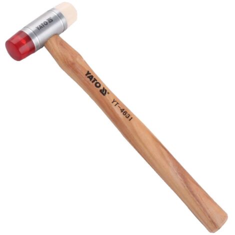 Schonhammer Ausbeulhammer Kunststoffhammer Gummihammer mit Hickory-Stiel PU & Nylon +28mm