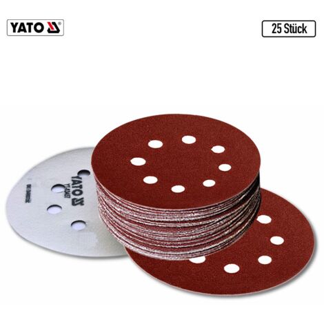 5 BIS 250 STÜCK Klett Schleifscheiben Haftschleifscheiben Schleifpapier gelocht +Ø 125 mm, P150, 25 Stück