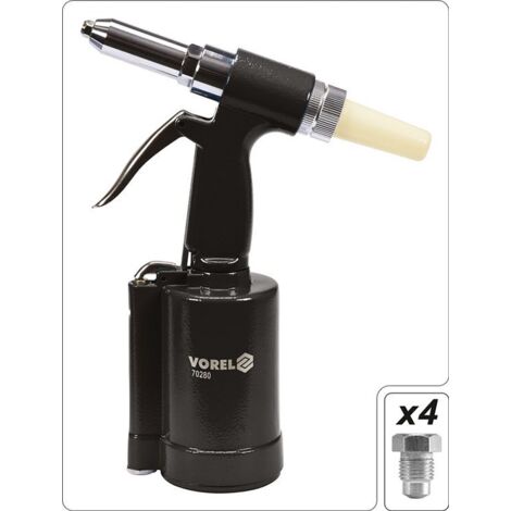 LIBRATON Druckluft Nietpistole - 4 Düsen Mit 200 Nieten Set