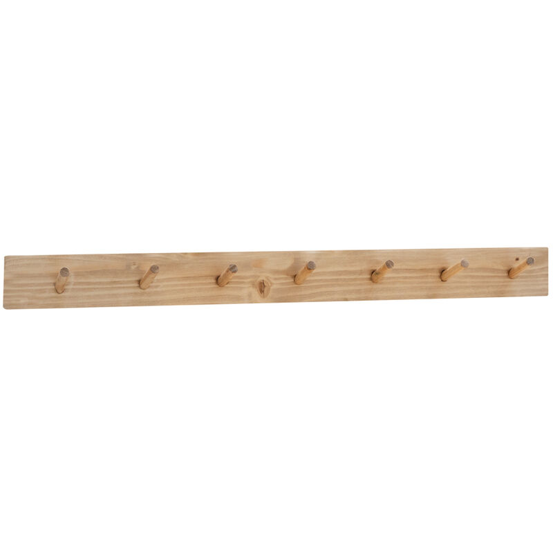 Colgador de pared de madera maciza en tono natural de 61x9,5cm