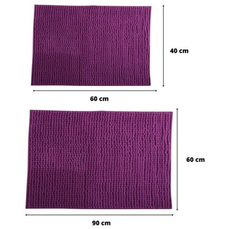 Tapis De Bain Chenille Microfibre Moelleux Anti-Dérapant 40x60 Cm Marron - MSV