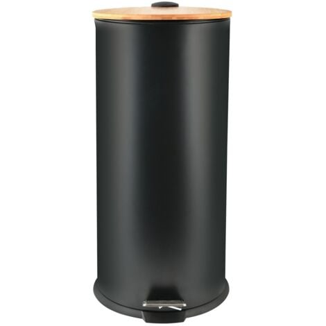 Poubelle Adonis noir matt 30L Spirella