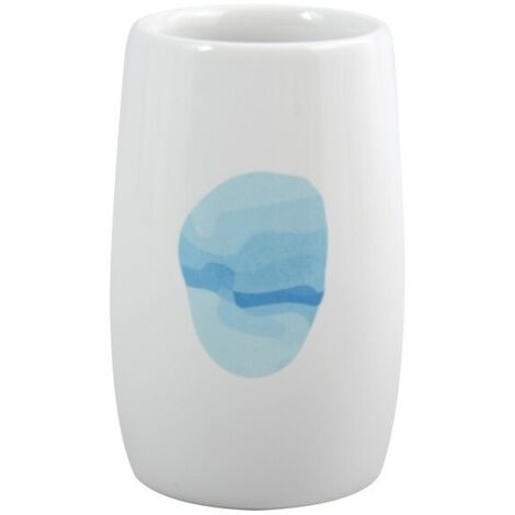 Gobelet Céramique WATERCOLOR Blanc & Bleu MSV (1/3)