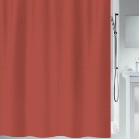Rideau de douche Polyester PRIMO 180x180cm Terracotta Spirella (1/4)