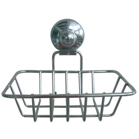 Porte Savon Bain Acier Chromé VENTOUSES Gris MSV (1/3)