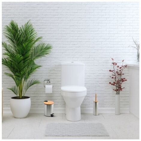 Poubelle Salle De Bain 3L à Pédale | Fermeture Douce Silent Close | Noir Anti-Empreintes