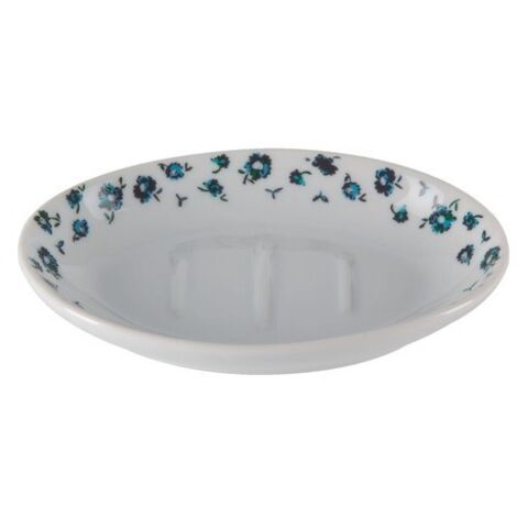 Porte savon porcelaine EVE Bleu Spirella (1/2)