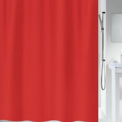 Rideau de douche Polyester PRIMO 120x200cm Rouge Spirella (1/4)