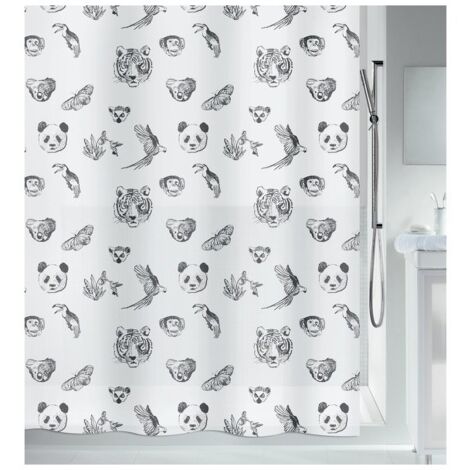 Rideau de douche PEVA KUAPA 180x200cm Motif Animaux Spirella
