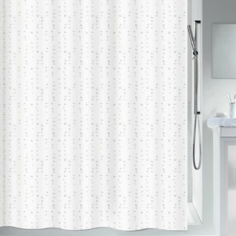 Rideau de douche Polyester WET 240x180cm Blanc effet perlé Spirella (1/5)