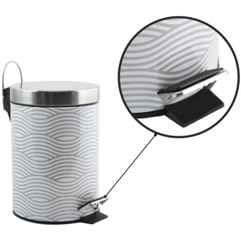 Poubelle à  pédale Inox 3L Wave Gris MSV