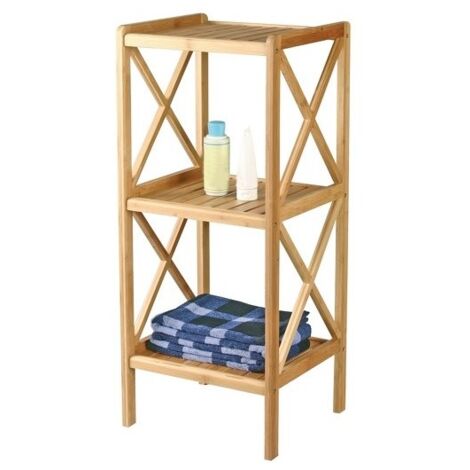 Etagère 3 Niveaux en Bambou 36,5x33x85cm MSV (1/5)