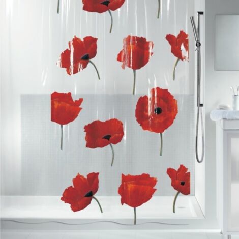 Rideau de douche PEVA POPPY 180x200cm Motif Tulipes Spirella (1/5)