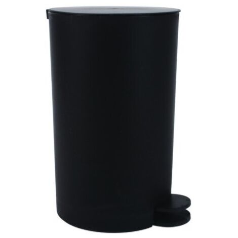 MSV 141771 POUBELLE À PÉDALE OSAKI 3L NOIR ACIER INOXYDABLE, 30 X 20 X 15 CM