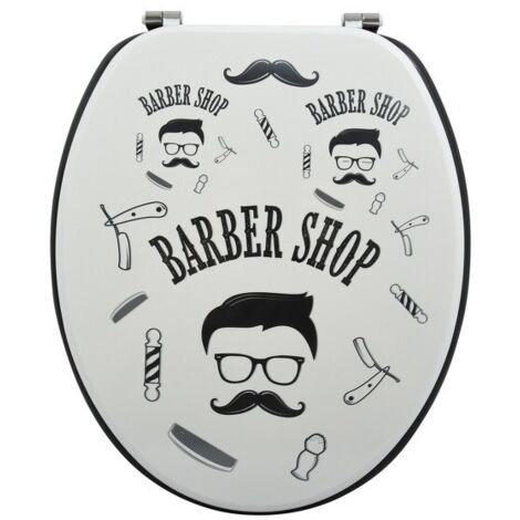 Abattant wc MDF Barber Gris & Noir- Charnières Inox MSV