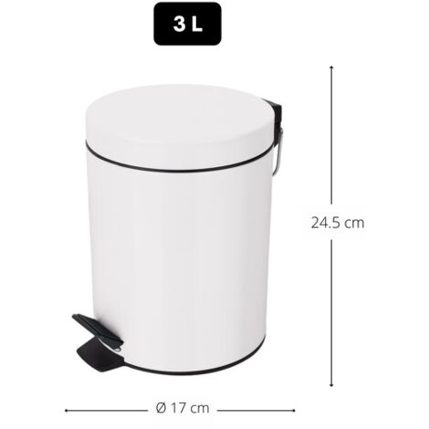 Poubelle à  pédale Acier SYDNEY 3L Blanc Spirella