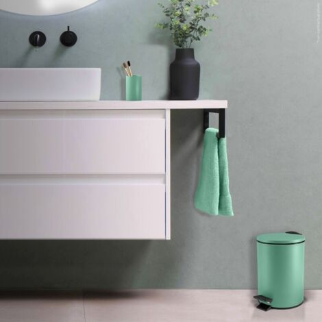 Poubelle Salle De Bain 3L à Pédale | Fermeture Douce Silent Close | Noir Anti-Empreintes