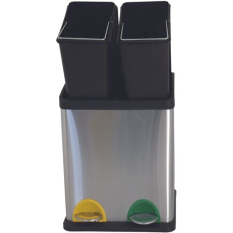 Poubelle à  pédale Tri sélectif Inox 2 bacs 8L MSV