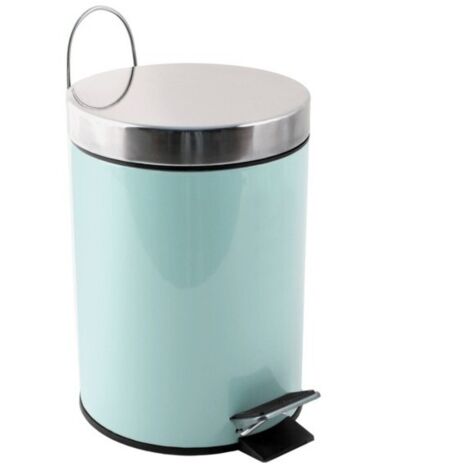 Poubelle à  pédale Inox 3L Vert Pastel MSV