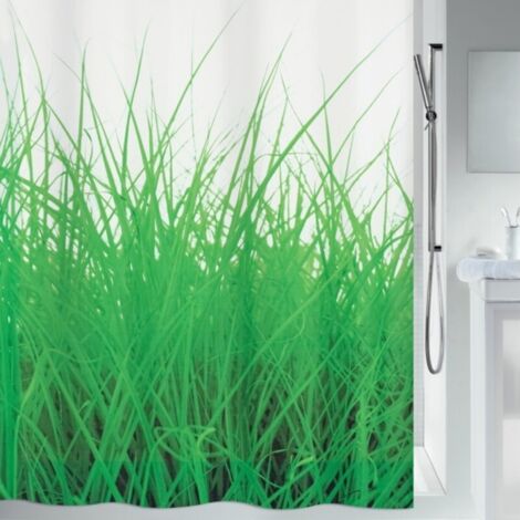 Rideau de douche Polyester GRASS 180x200cm Vert Spirella (1/4)
