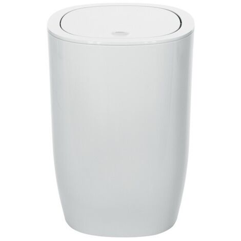 Spirella – Poubelle à bascule 4L en polypropylène – Dimensions 17x17x25 cm – Couleur blanche – Stabilité élevée pour salle de bain - PURE 4 L (1/2)