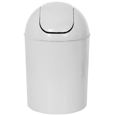 Poubelle à bascule ronde 5L Blanc MSV (1/5)